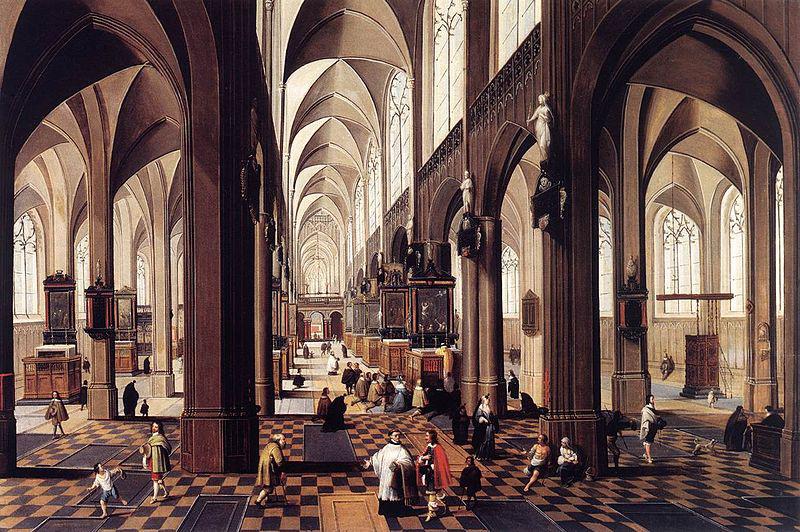 Pieter Neefs Interior of Antwerp Cathedral oil painting image